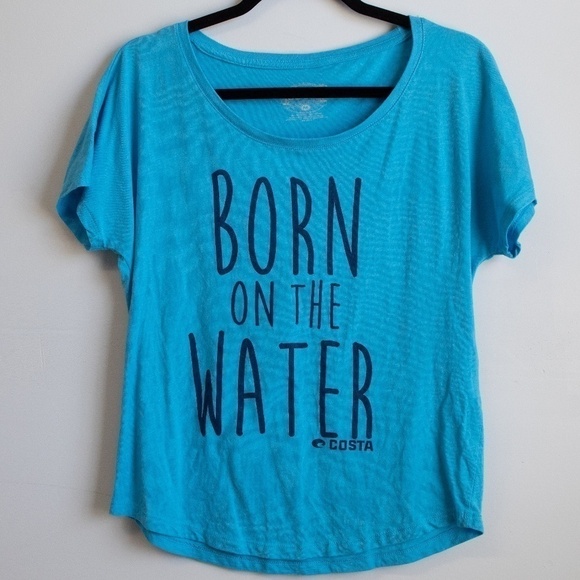 Costa "Born on the Water" blue t-shirt-M - Picture 1 of 4